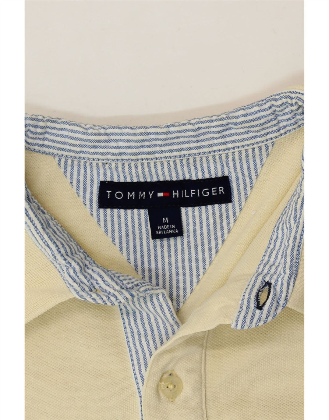 TOMMY HILFIGER Mens Polo Shirt Medium Yellow Cotton Vintage Tommy Hilfiger and Second-Hand Tommy Hilfiger from Messina Hembry 