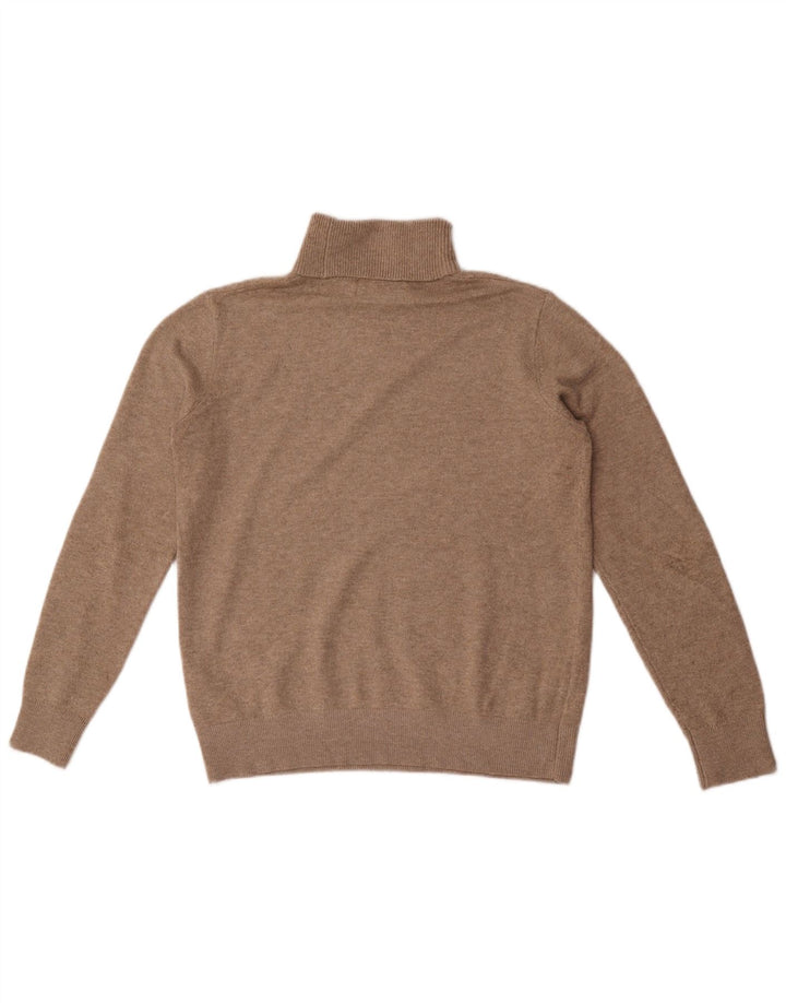 Marks & Spencer Womens Oversized Roll Neck Jumper Sweater UK 6 XS Beige