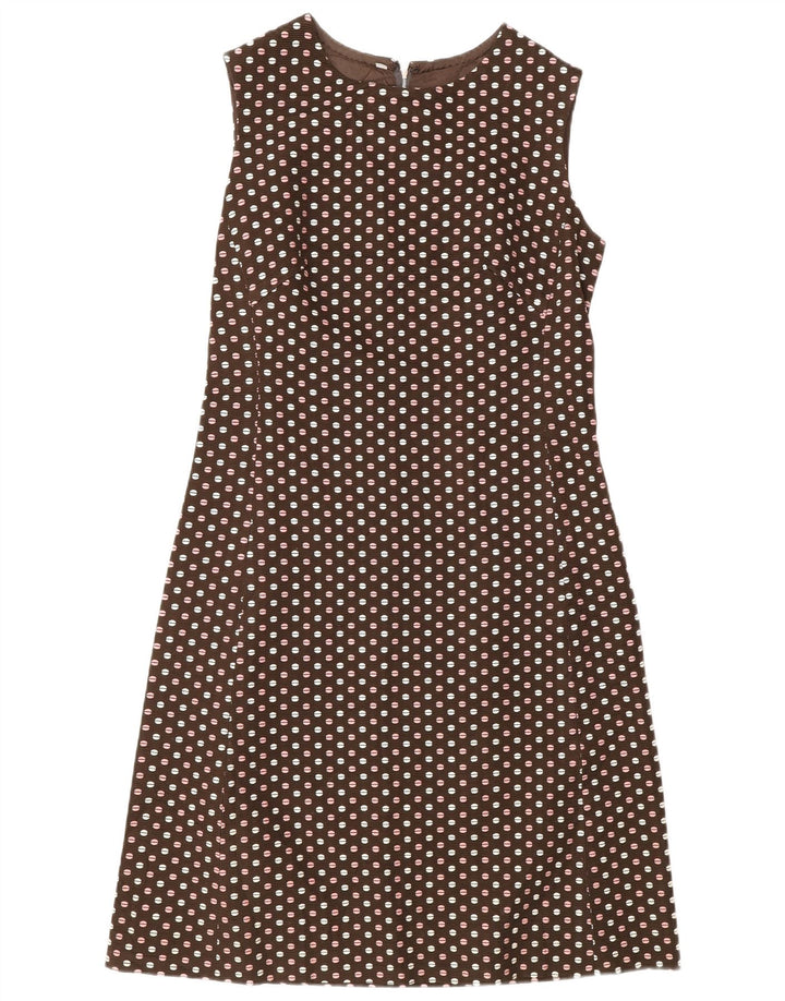 Vintage Womens 3 Button 2 Piece Set IT 48 XL Brown Polka Dot