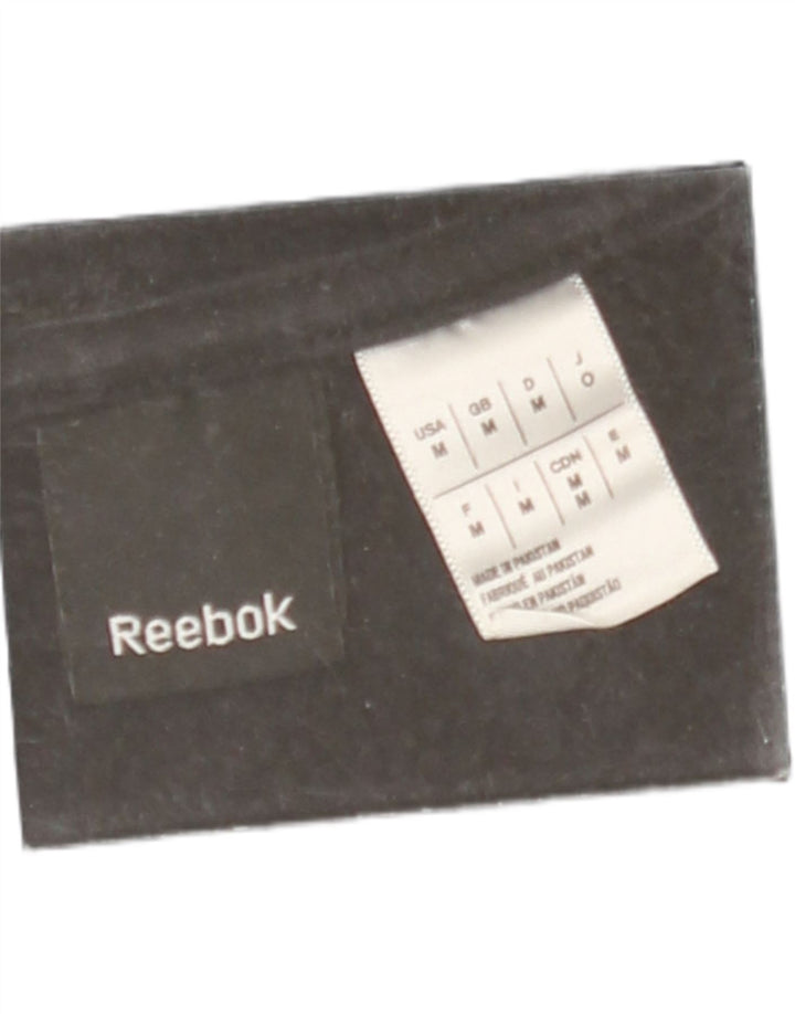 REEBOK Mens Graphic Zip Hoodie Sweater Medium Black Cotton Vintage Reebok and Second-Hand Reebok from Messina Hembry 