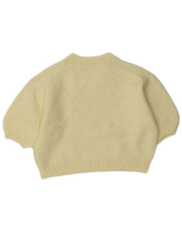 Maglione corto girocollo oversize da donna Zara UK 6 XS Giallo