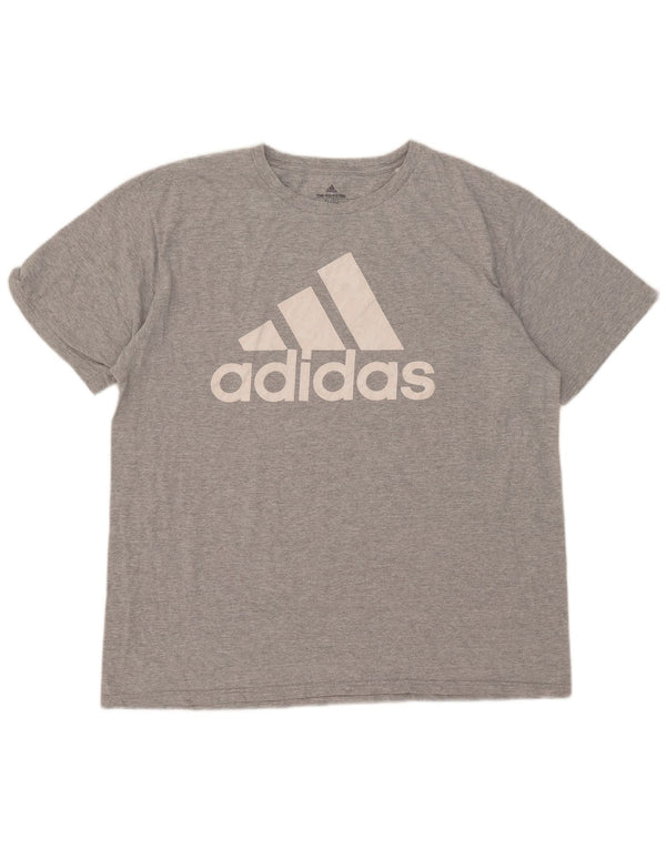 Adidas Mens Graphic T-Shirt Top XL Grey Cotton