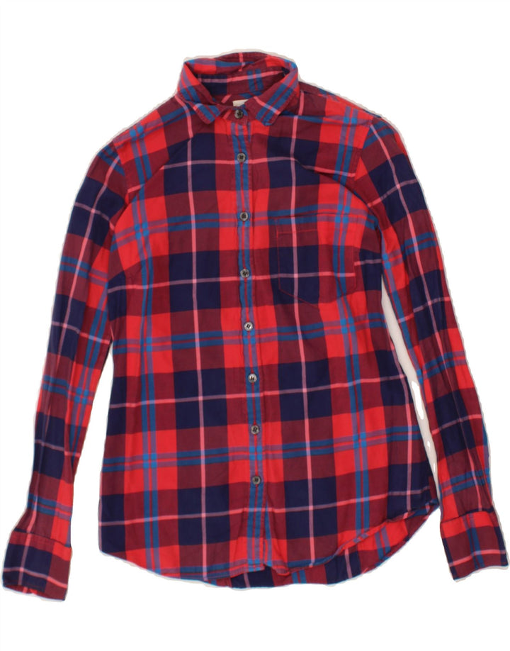 J. CREW Womens Shirt UK 2 2XS Red Check Cotton Vintage J. Crew and Second-Hand J. Crew from Messina Hembry 