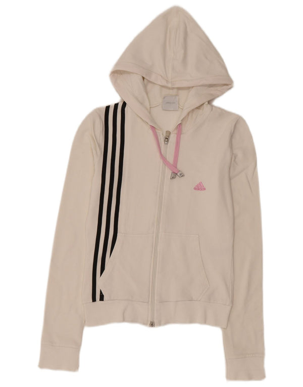 Adidas Dame Hættetrøje Sweater UK 18 Stor Hvid Bomuld