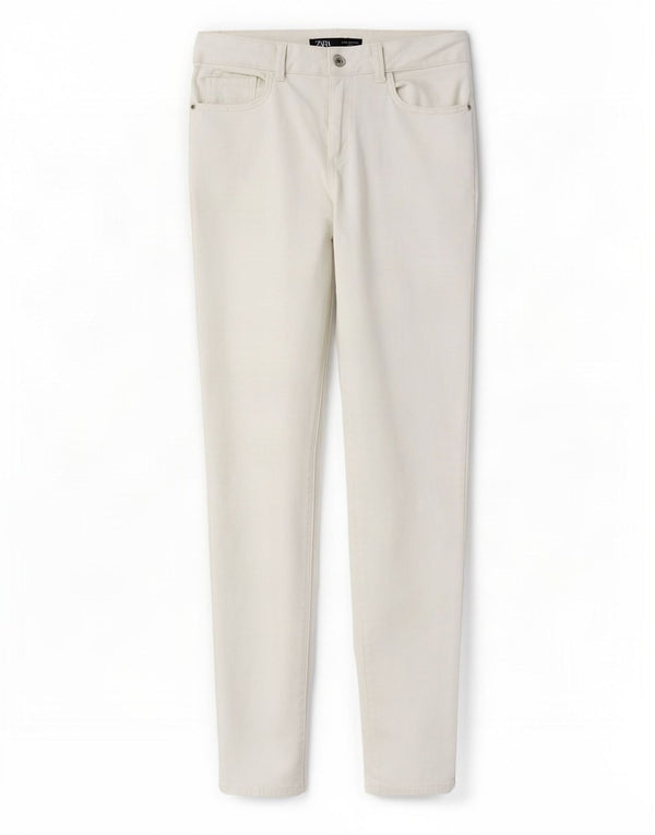 Zara Damen Skinny Freizeithose EU 36 XS W26 L27 Weiß