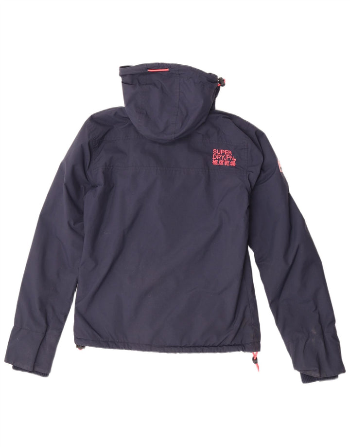 Superdry Womens Graphic Windbreaker Jacket UK 10 Small Navy Blue