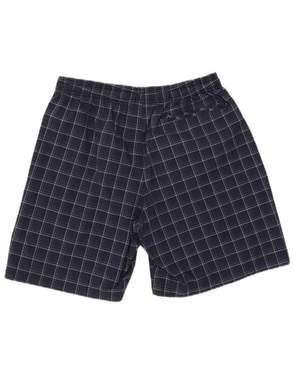 Pantaloncini da bagno Adidas da uomo grandi in poliestere a quadri blu