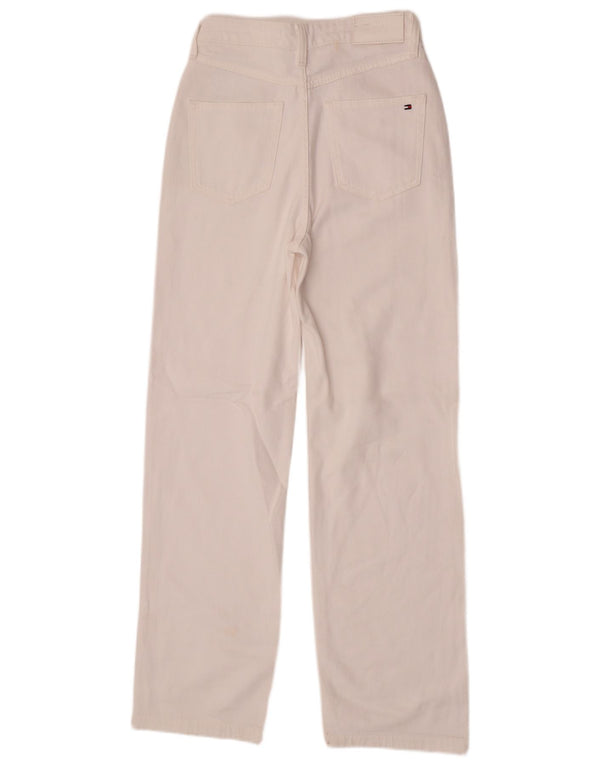 Jeans dritti da donna Tommy Hilfiger W27 L30 cotone bianco