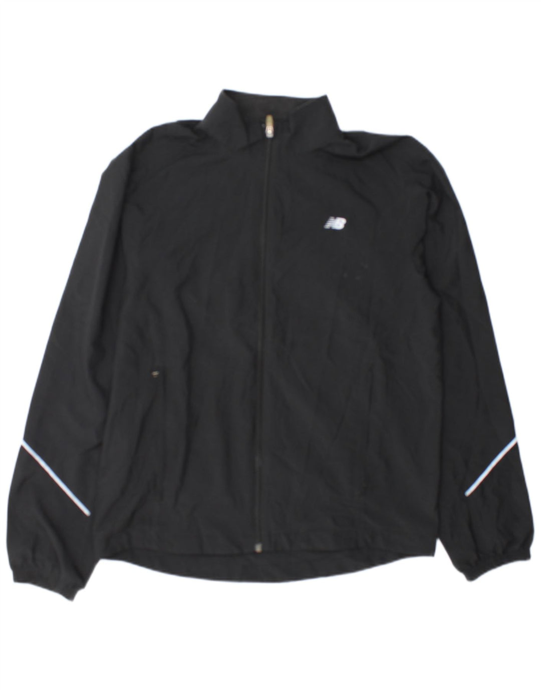 New Balance Herren-Trainingsanzug-Top-Jacke aus mittelschwarzem Colourblock-Polyester
