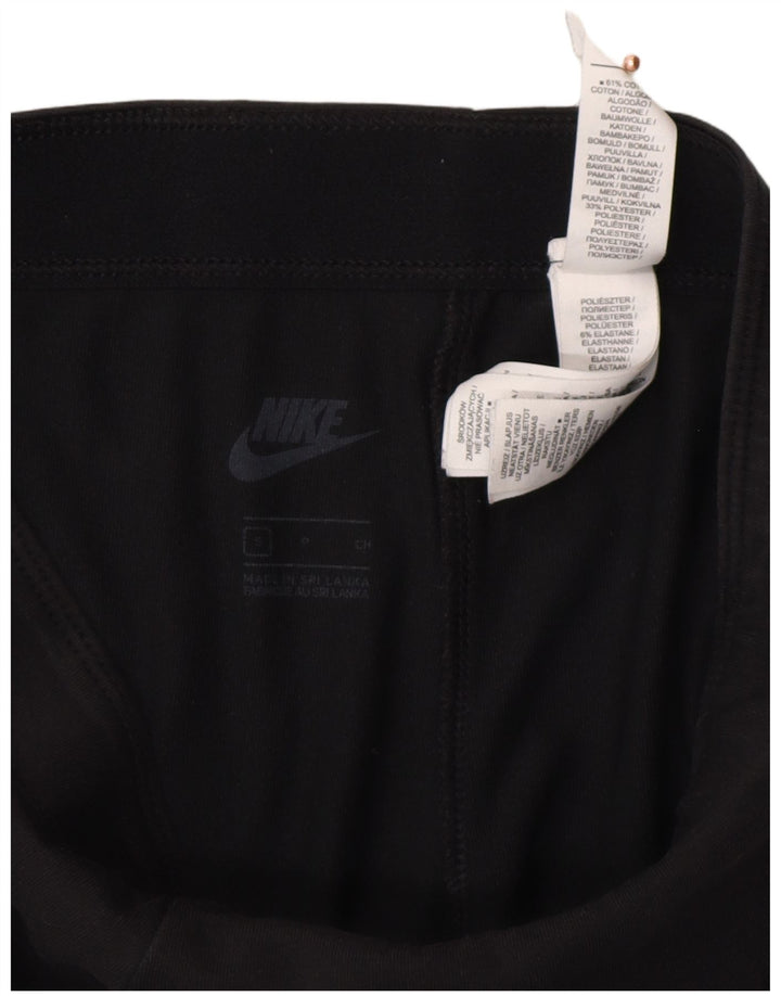 NIKE Womens Graphic Leggings UK 8 Small  Black Cotton