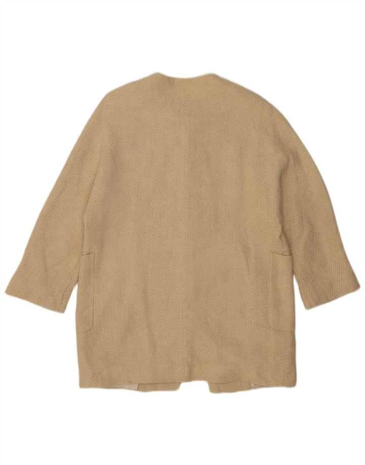 MASSIMO DUTTI Womens Overcoat UK 10 Small Beige Acetate