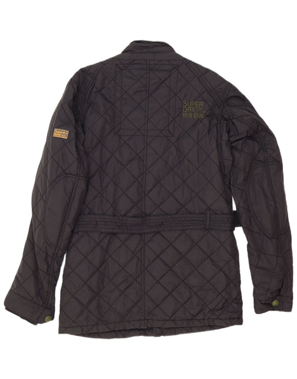 Superdry muška prošivena trkačka jakna UK 42 XL crni najlon