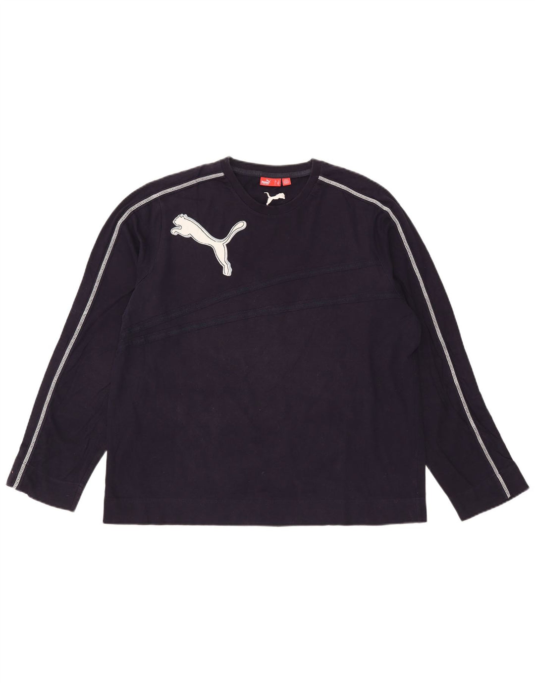 Puma Mens Graphic Top Long Sleeve XL Navy Blue Cotton