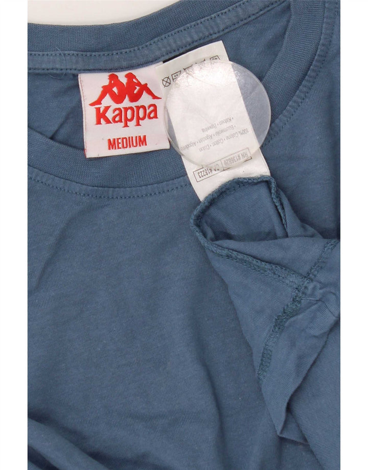 Kappa Mens Graphic Top Manga Longa Médio Algodão Azul
