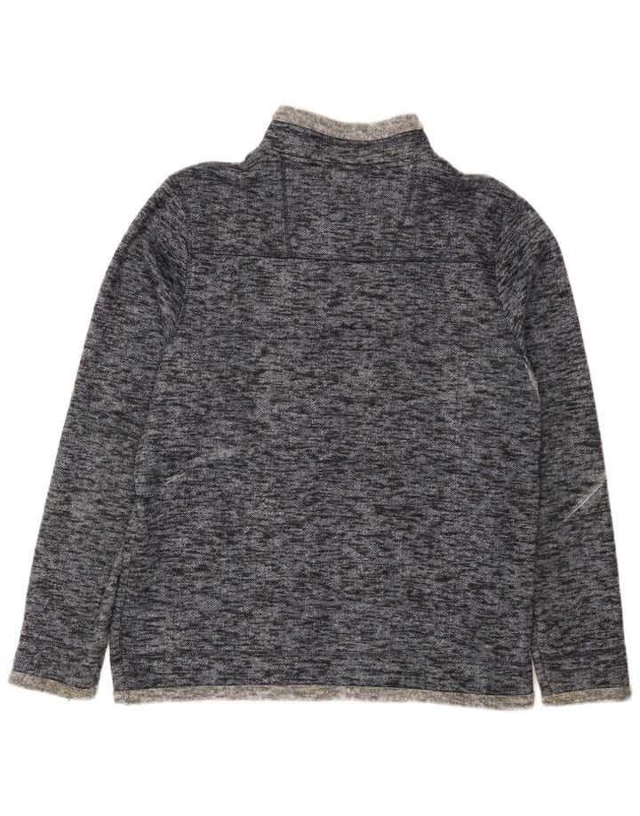 Weird Fish Mens Zip Neck Sweatshirt Jumper Medium Blue Flecked Polyester
