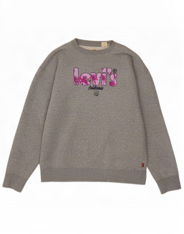 Levi's Grafisk sweatshirt til mænd, lille grå bomuld