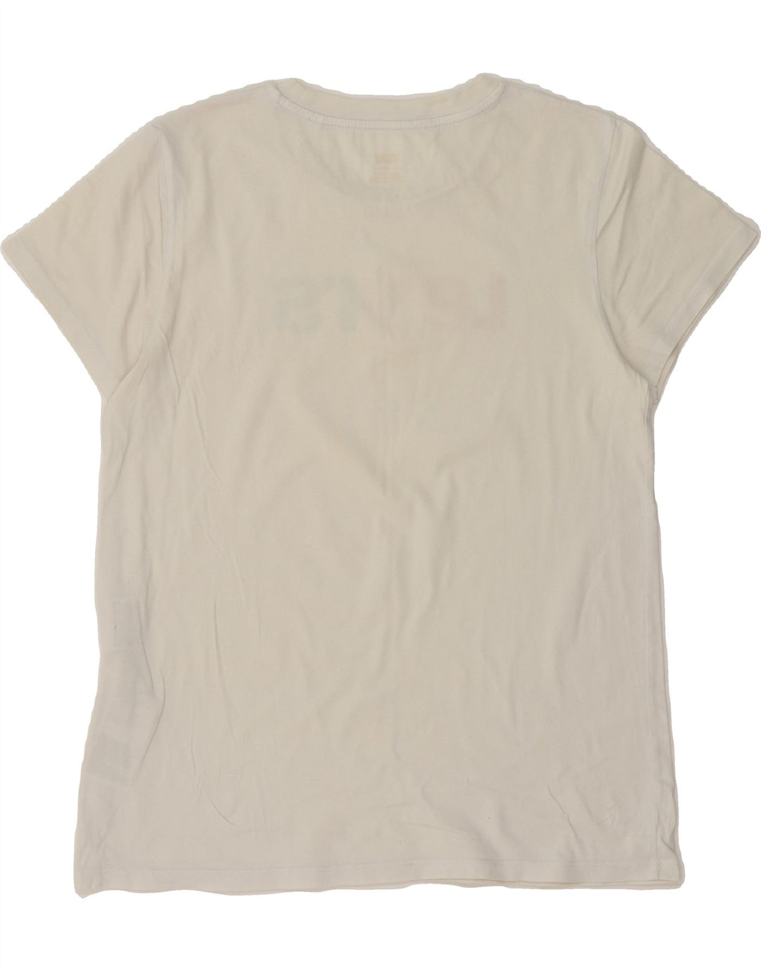 LEVI'S Womens Graphic T-Shirt Top UK 12 Medium White Cotton Vintage Levi's and Second-Hand Levi's from Messina Hembry 
