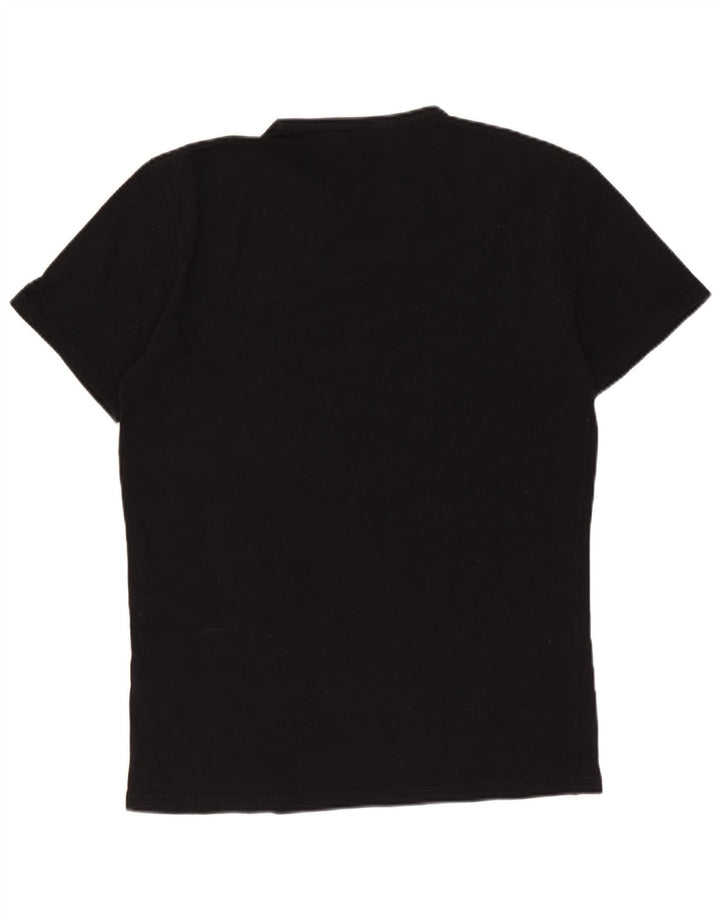 Kappa Womens T-Shirt Top UK 12 Medium Black Cotton