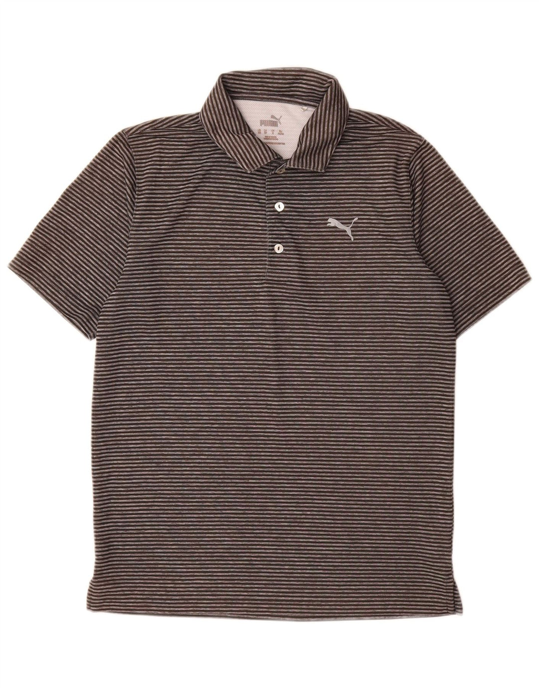 Puma Herren-Poloshirt, kleines graues Nadelstreifen-Polyester