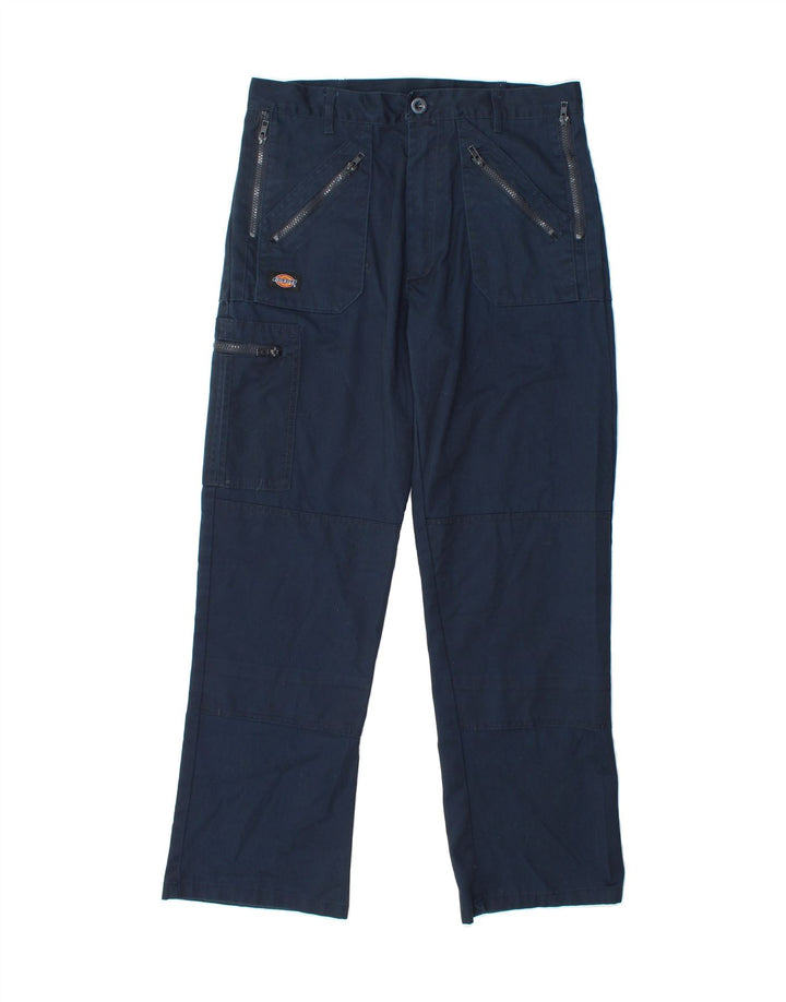 DICKIES Womens Straight Cargo Trousers W32 L30 Navy Blue Polyester Vintage Dickies and Second-Hand Dickies from Messina Hembry 