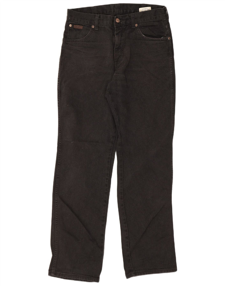 Wrangler Mens Texas Straight Jeans W32 L32 Black Cotton