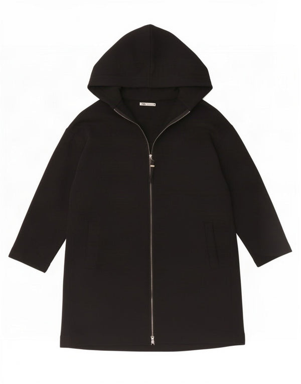 Zara Cardigan long surdimensionné pour femme en coton noir moyen UK 14