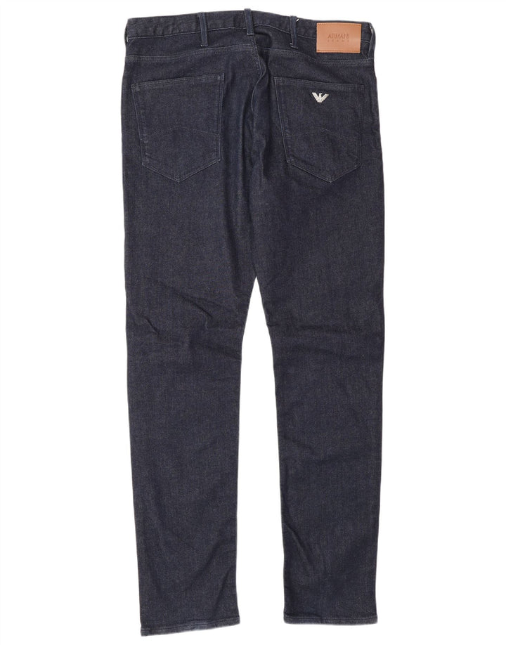 Armani Mens Slim Jeans W32 L32 Navy Blue Cotton