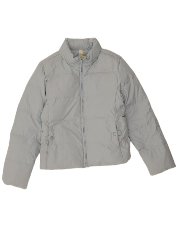 Champion Womens Hooded Padded Jacket UK 12 Medium Blue Polyester
