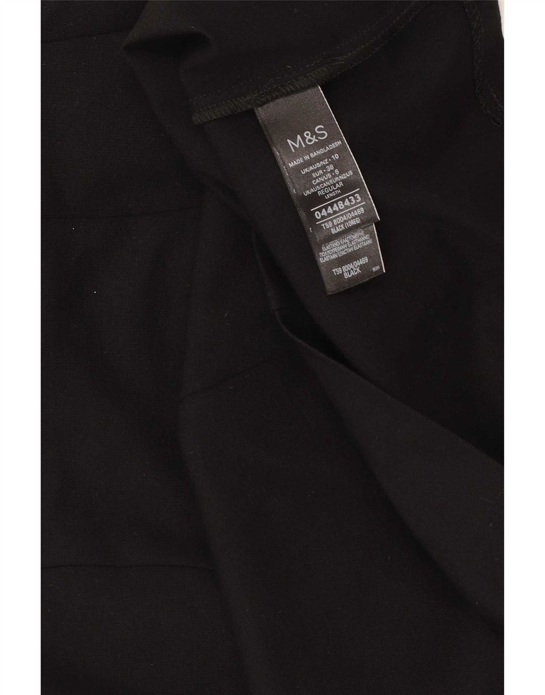 Marks & Spencer Damen Minirock UK 10 Small W27 Schwarze Viskose