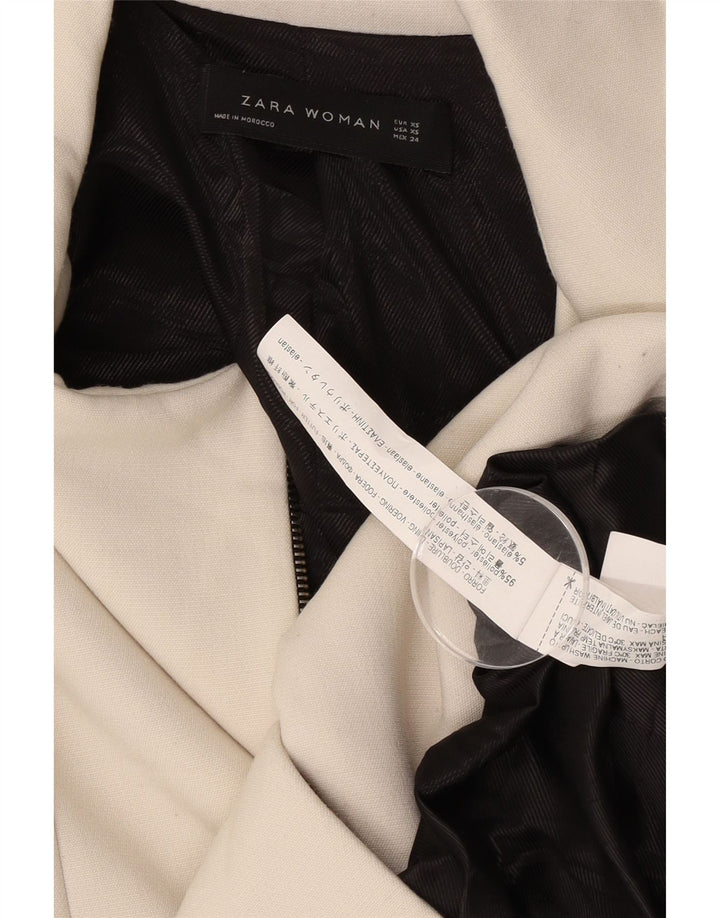 Zara Dame Overfrakke UK 6 XS Off White Polyester