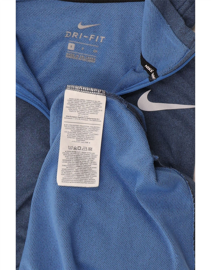 Nike Herre Dri Fit Pullover med lynlås-hals træningsdragt Top Lille blå polyester