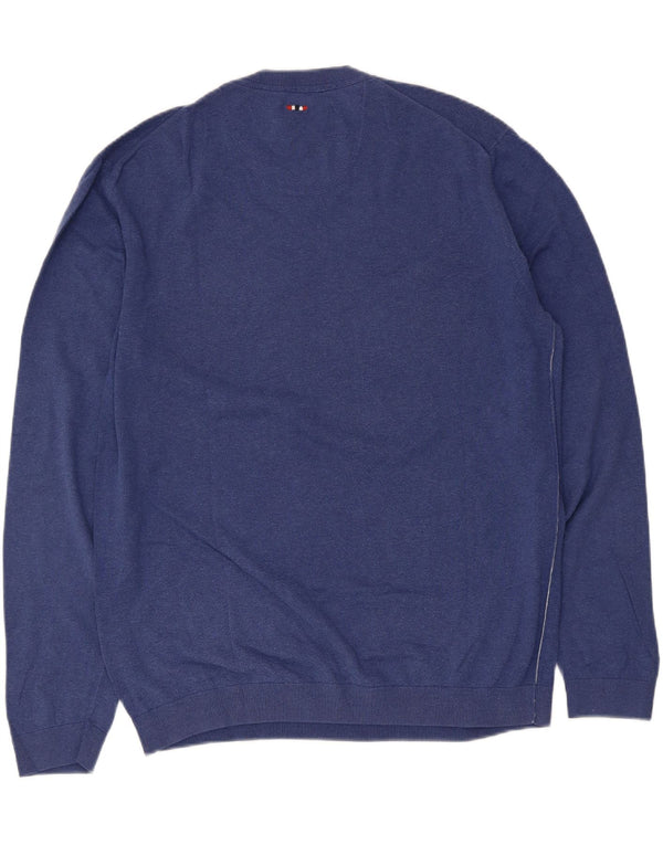 Napapijri Mens Geographic Crew Neck Jumper pulóver 2XL kék pamut