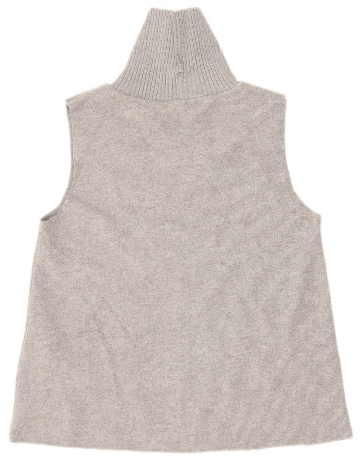 Zara Mujer Chaleco Top UK 42 Poliéster Gris Medio