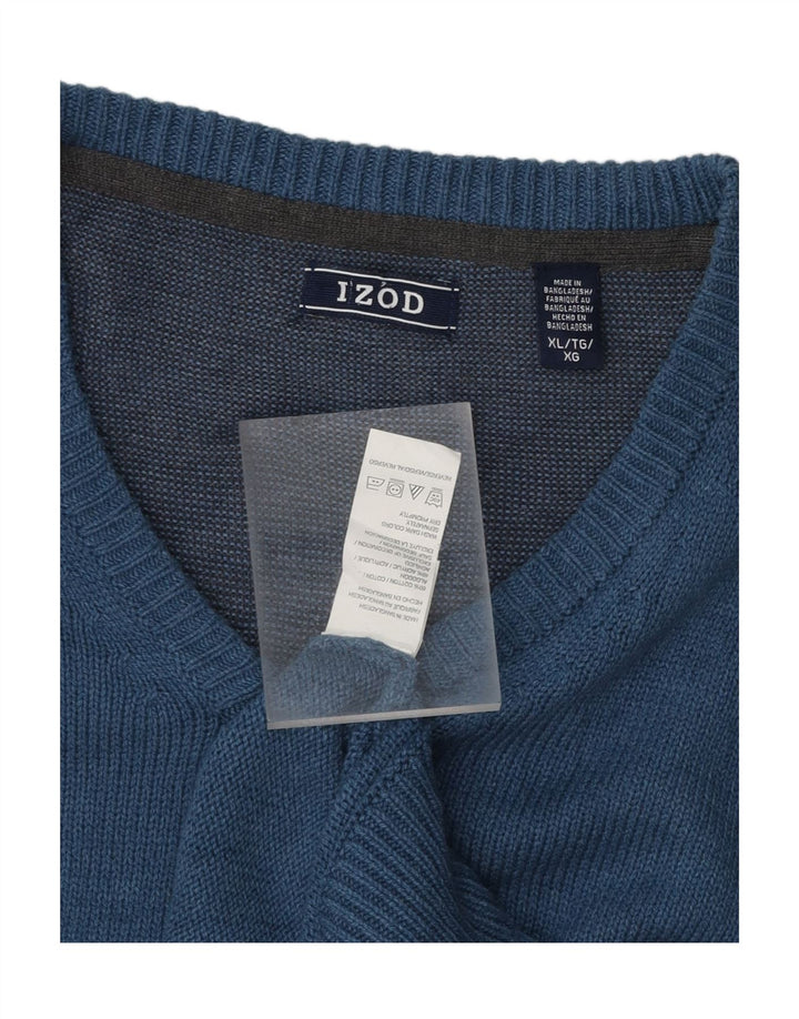 IZOD Mens V-Neck Jumper Sweater XL Blue Cotton Vintage Izod and Second-Hand Izod from Messina Hembry 
