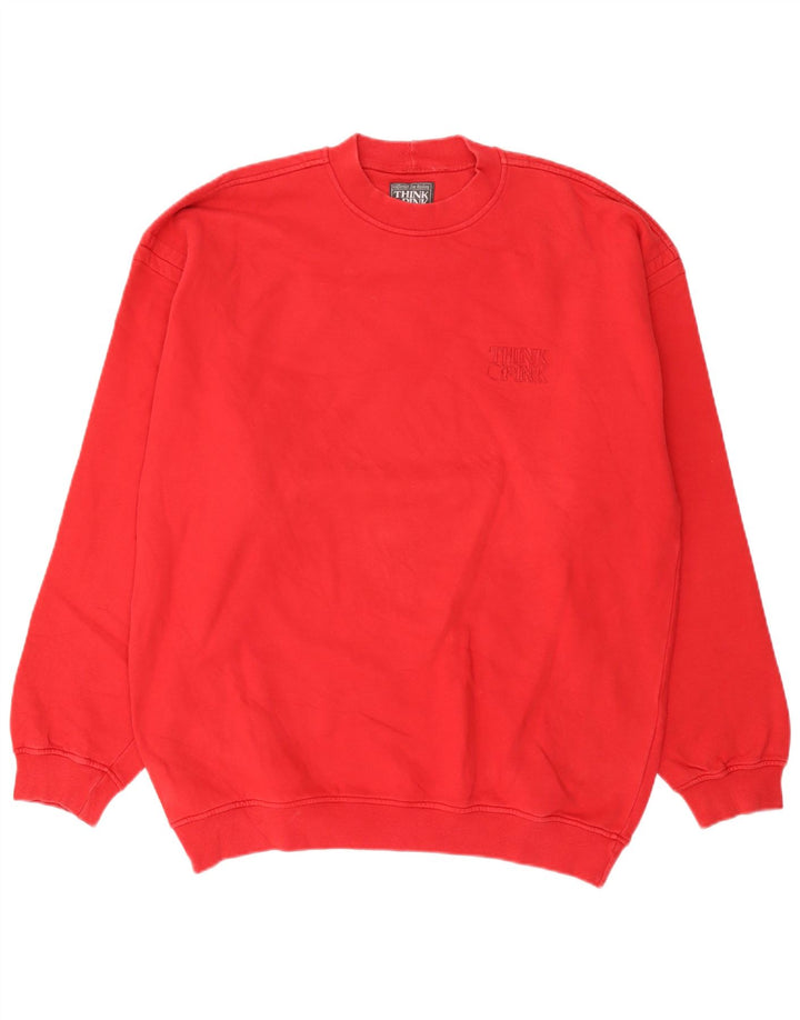 Think Pink Mens Sweatshirt Jumper XL Red Cotton