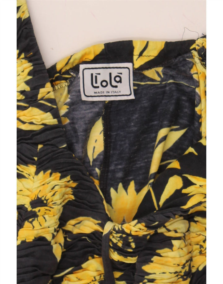 LIOLA Womens Sundress UK 12 Medium Black Floral Vintage Liola and Second-Hand Liola from Messina Hembry 
