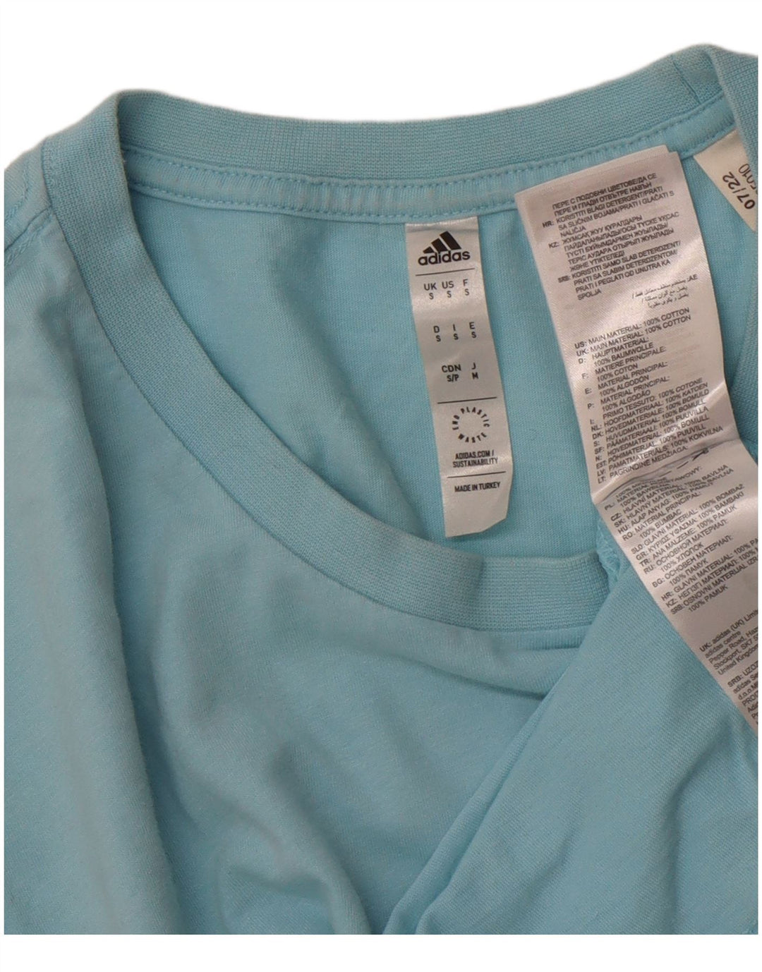 ADIDAS Mens Graphic T-Shirt Top Small Blue Cotton