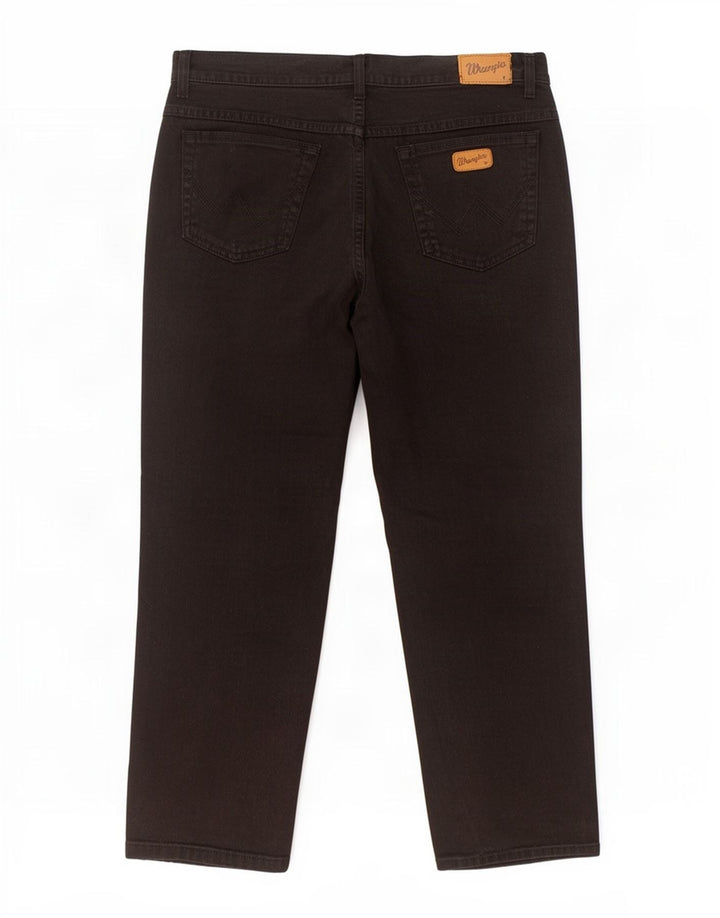 Wrangler Mens Straight Jeans W38 L29 Black Cotton