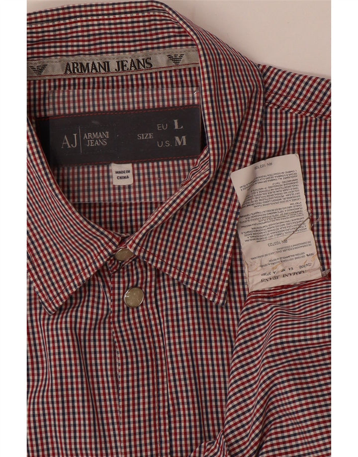 ARMANI JEANS Herreskjorte Medium Flerfarvet ternet bomuld