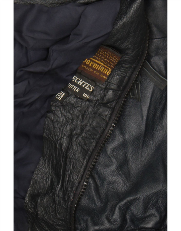 VINTAGE Womens Leather Jacket EU 38 Medium Black Leather Vintage Vintage and Second-Hand Vintage from Messina Hembry 