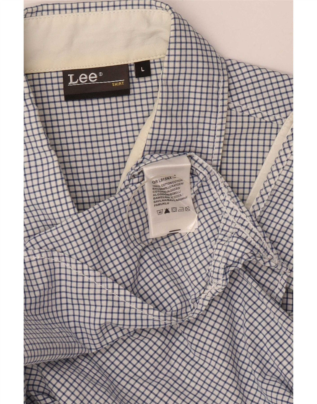 Lee Mens Shirt Large Blue Check Cotton