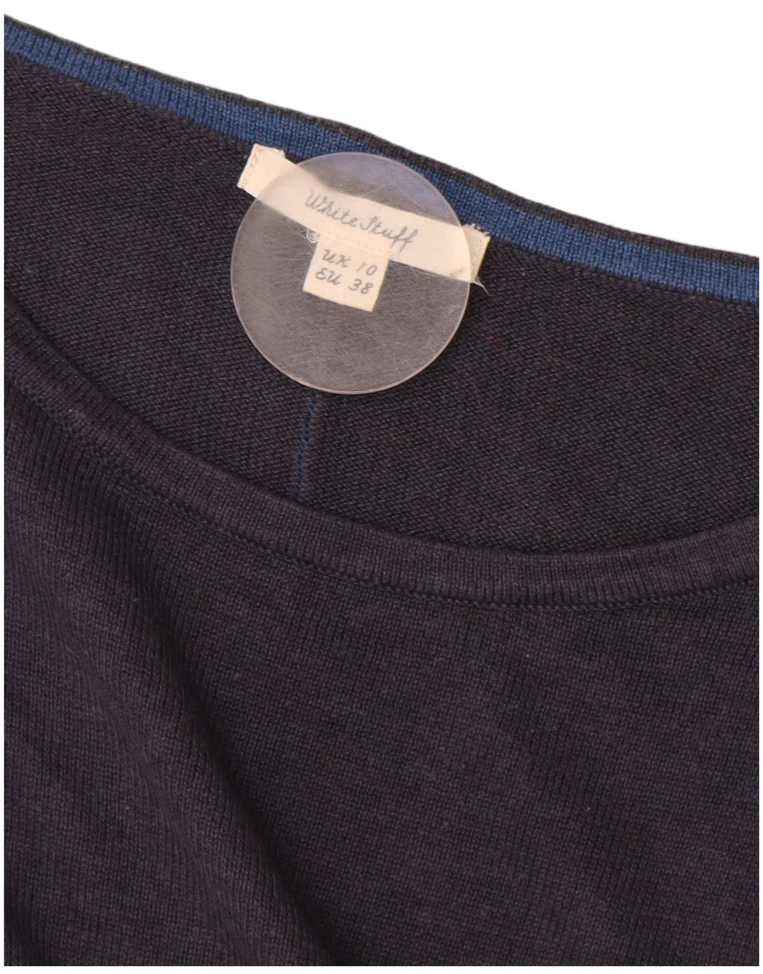 WHITE STUFF Womens Boat Neck Jumper Sweater UK 10 Small Navy Blue