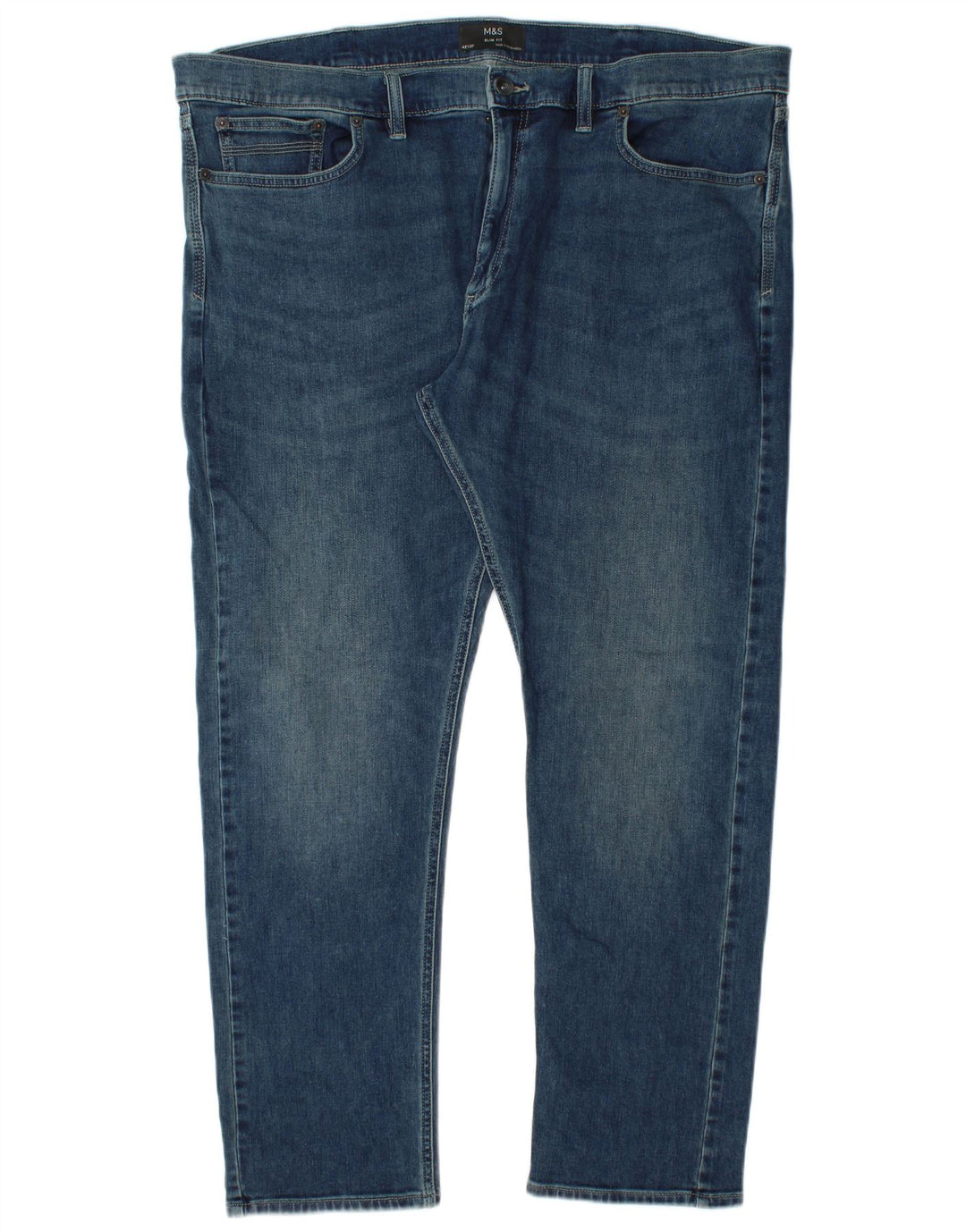 Marks & Spencer Herre Slim Jeans W42 L29 Blå Bomuld