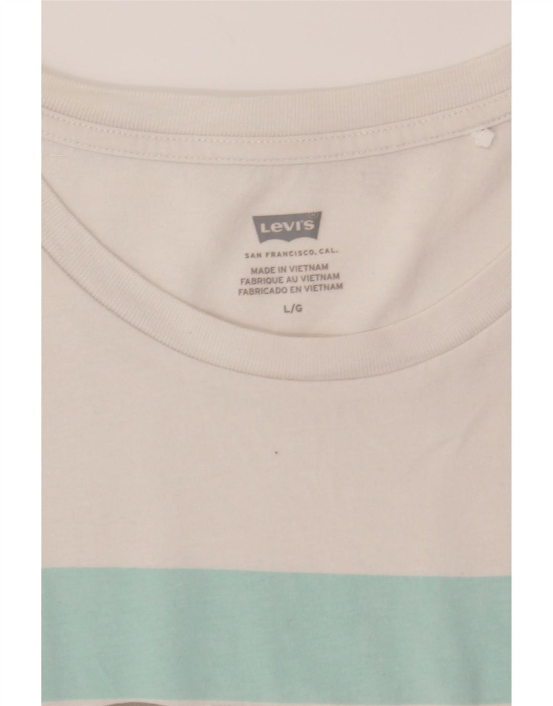 LEVI'S Womens Graphic T-Shirt Top UK 16 Large White Vintage Levi's and Second-Hand Levi's from Messina Hembry 