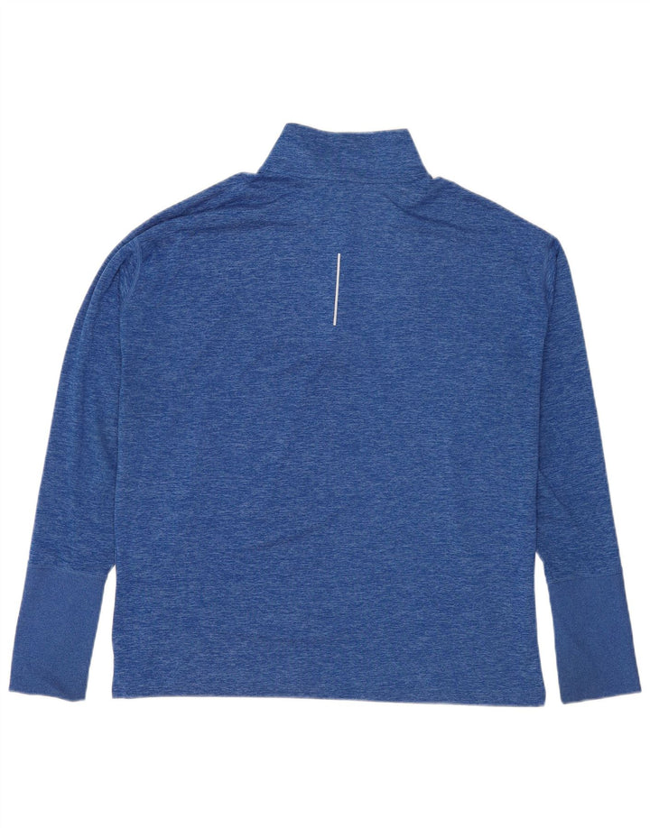 Nike Mens Running Zip Neck Top Long Sleeve XL Blue Flecked Polyester