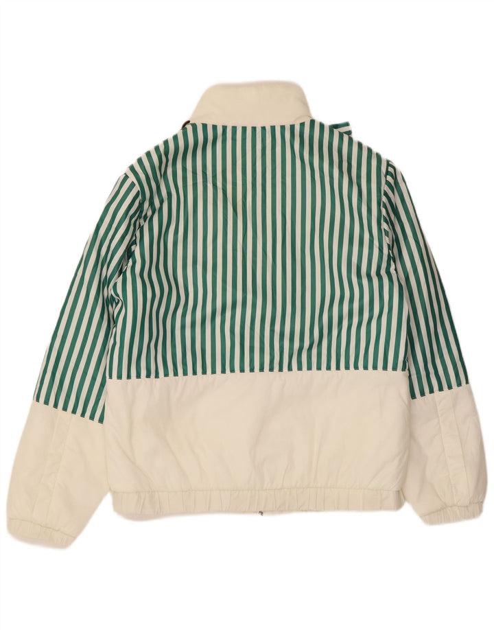 Vintage Herren Bomberjacke IT 46 Kleines grün gestreiftes Polyester