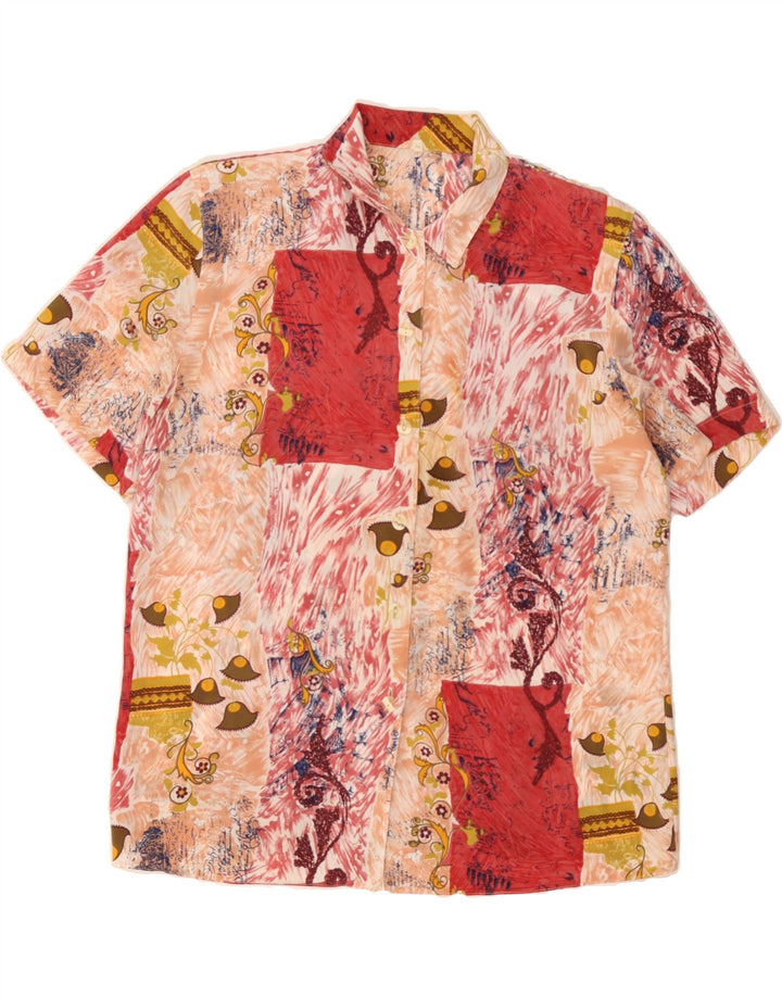 VINTAGE Womens Short Sleeve Shirt EU 44 XL Multicoloured Patchwork Cotton Vintage Vintage and Second-Hand Vintage from Messina Hembry 