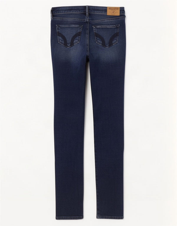 Jeans skinny effetto invecchiato Hollister da donna US 0 XS W24 L31 cotone blu navy