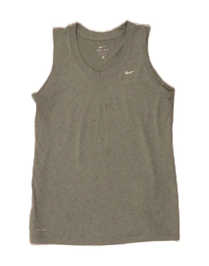 NIKE Womens Dri Fit Vest Top UK 12 Medium Grey Vintage Nike and Second-Hand Nike from Messina Hembry 