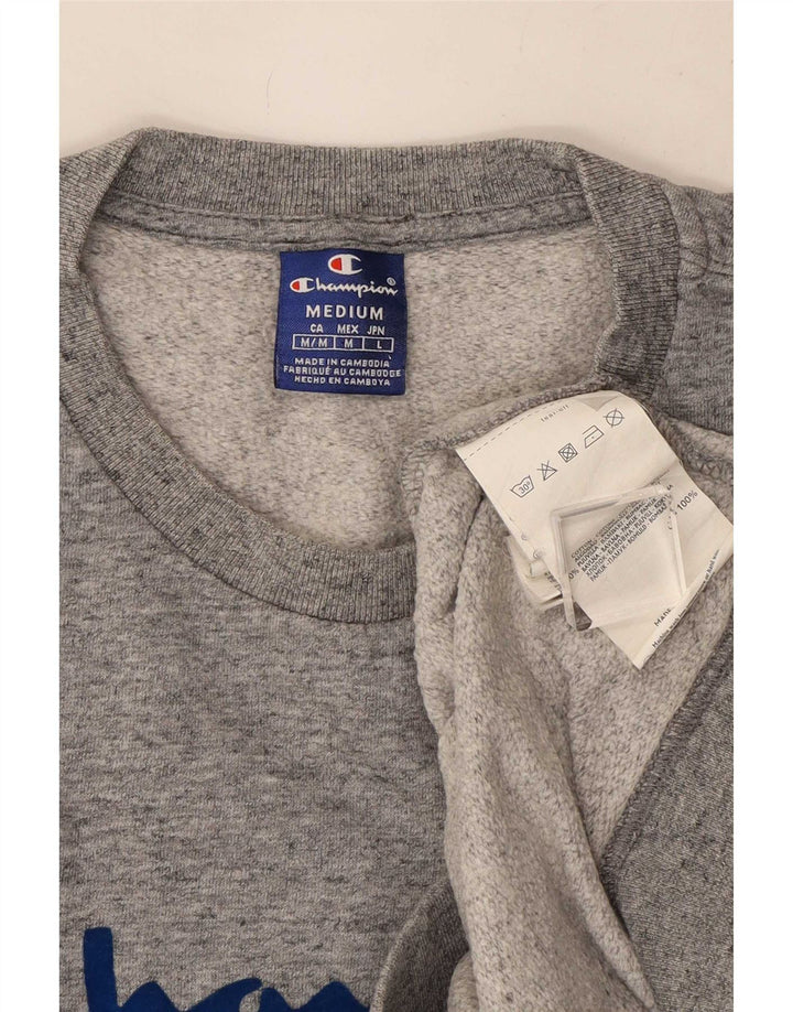 Champion Sweat-Shirt Graphique Homme Gris Moyen Moucheté Coton